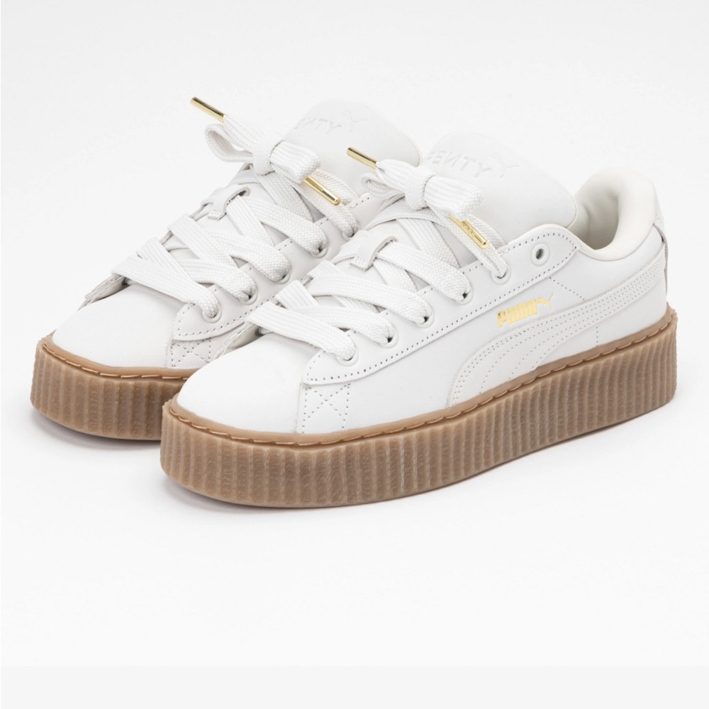 Puma X Rihanna Fenty Creeper Off White and Gum Platform Sneakers Size 6